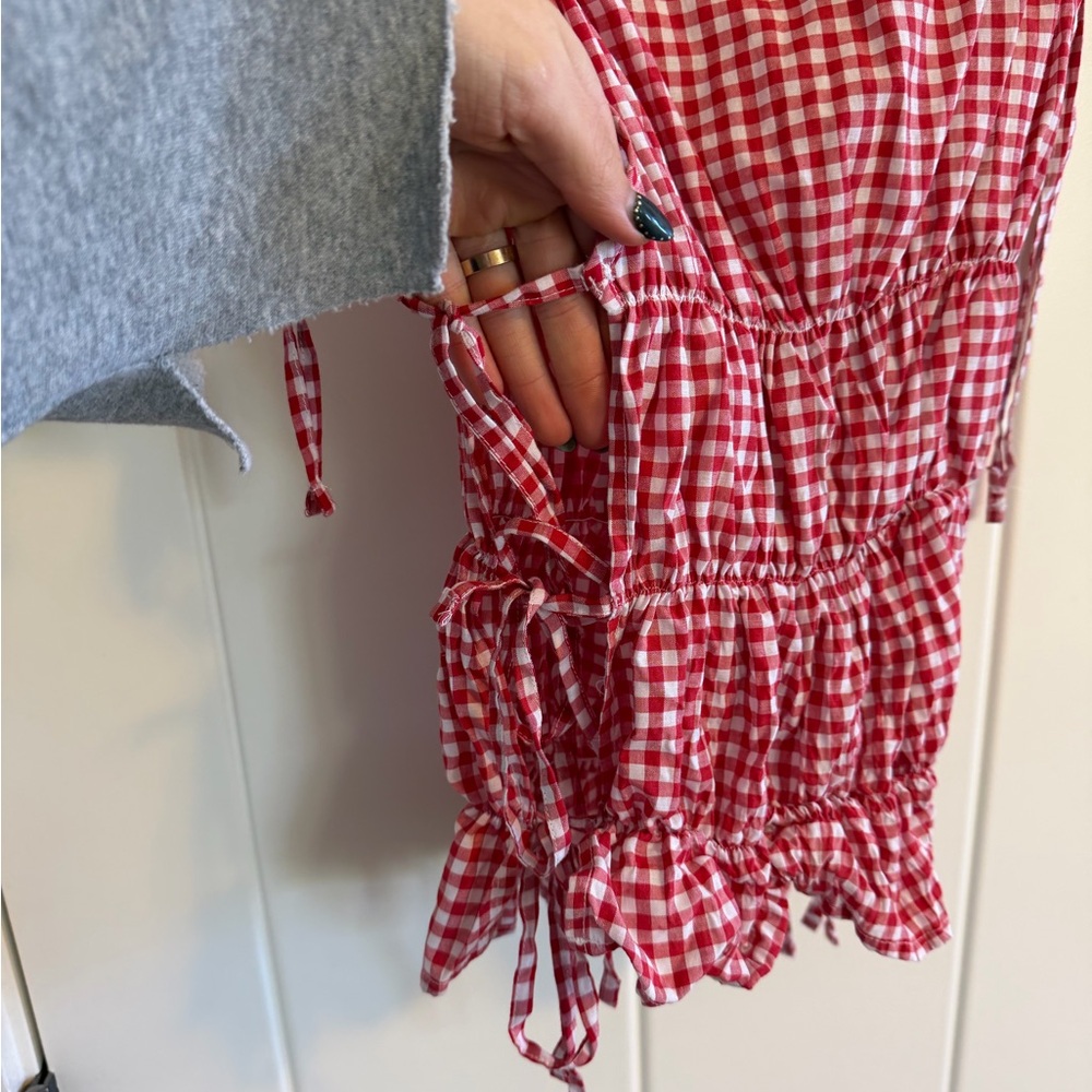 ASOS Red and White Gingham Tank Top - Picture 2 of 2